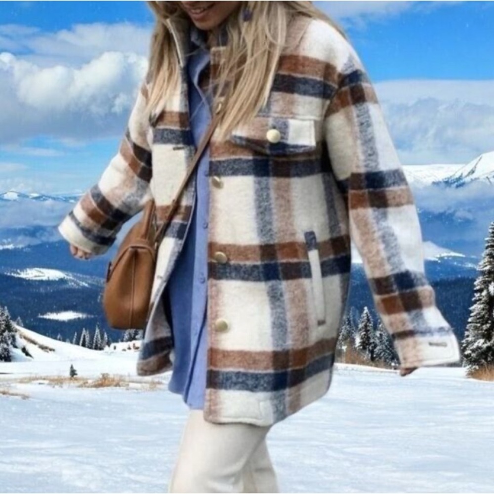 Zara Windowpane Shacket